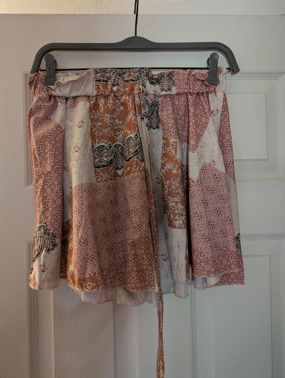 Women's Pink Patchwork Print Shorts